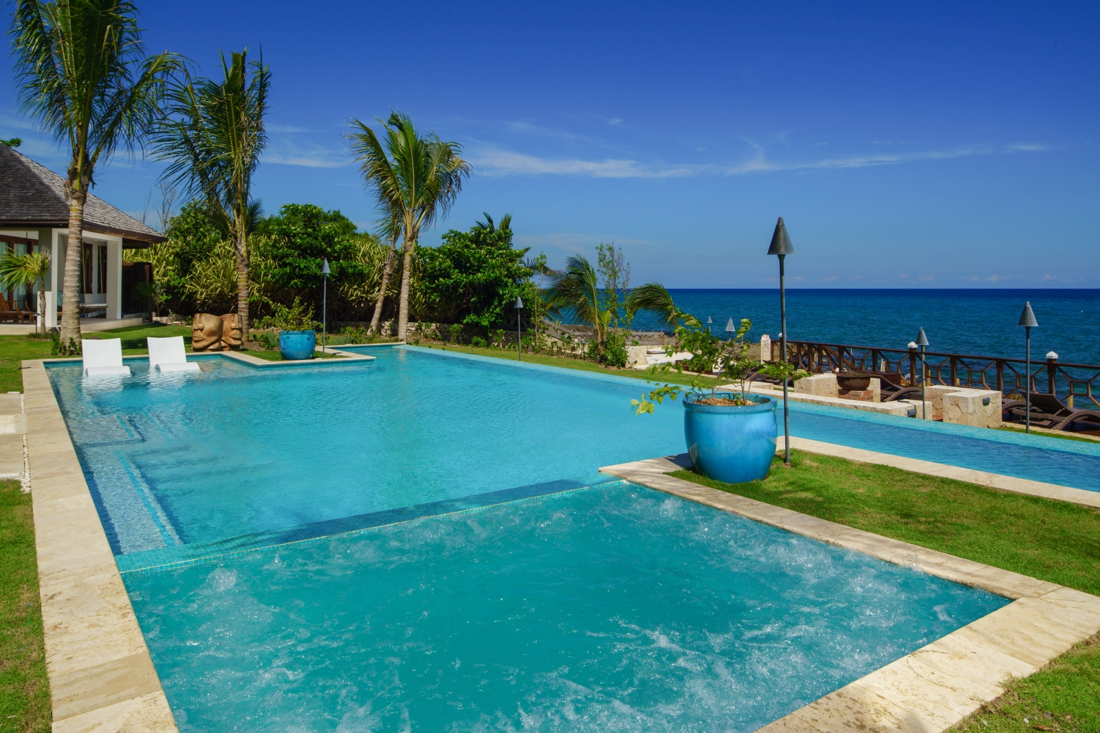 The pool and view at Aqua Bay in Jamaica