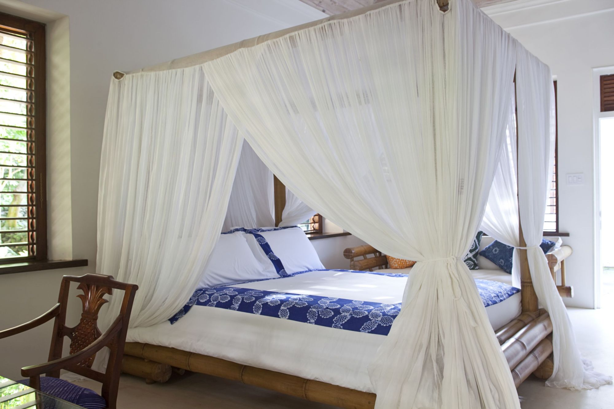 Double bedroom in Fleming Villa Goldeneye, Jamaica