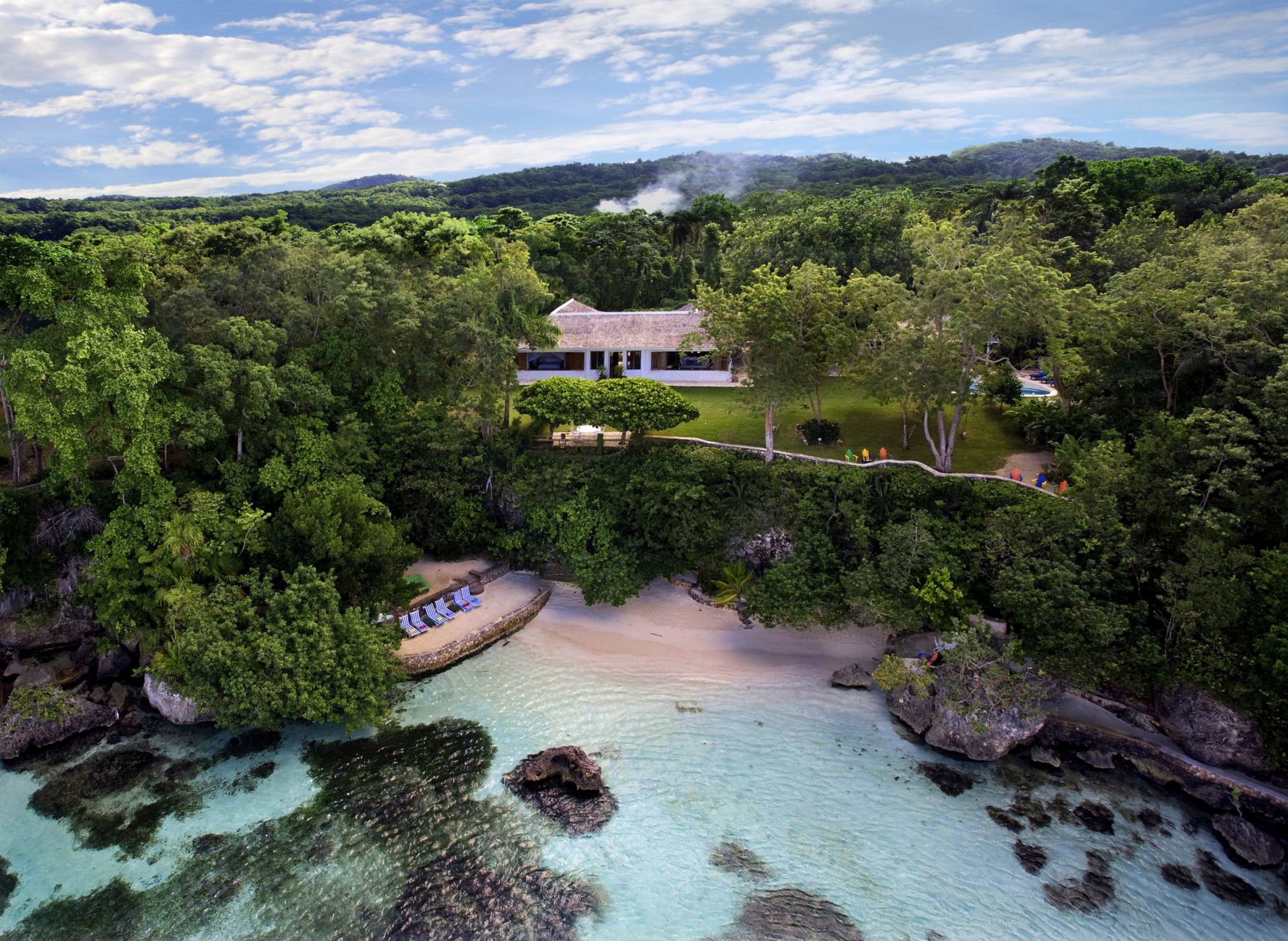 exterior and beach of Fleming Villa Goldeneye, Jamaica