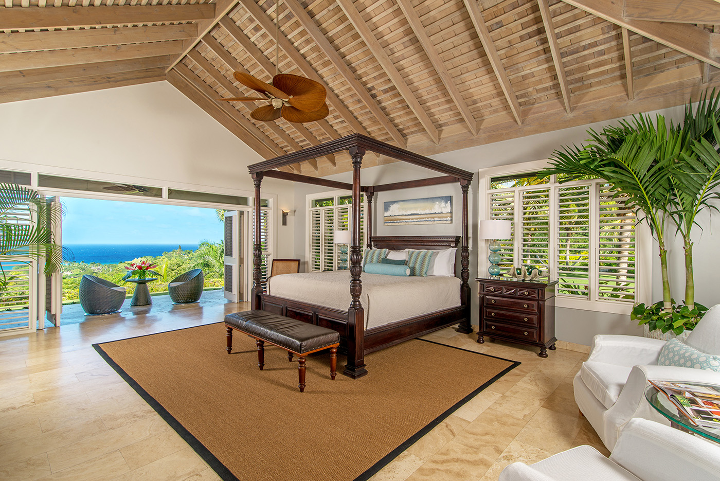 Four poster bed at Harmony Hill in Jamaica