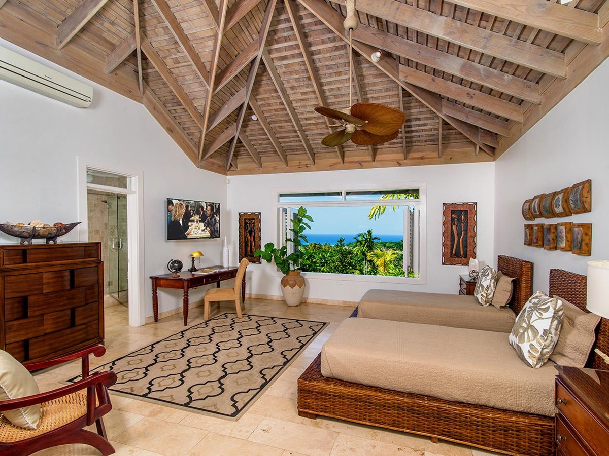Twin bedroom at Harmony Hill in Jamaica