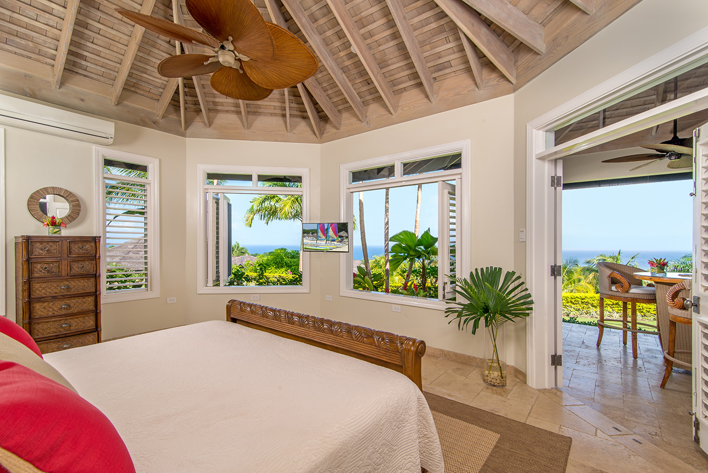 Bedroom with views at Harmony Hill in Jamaica