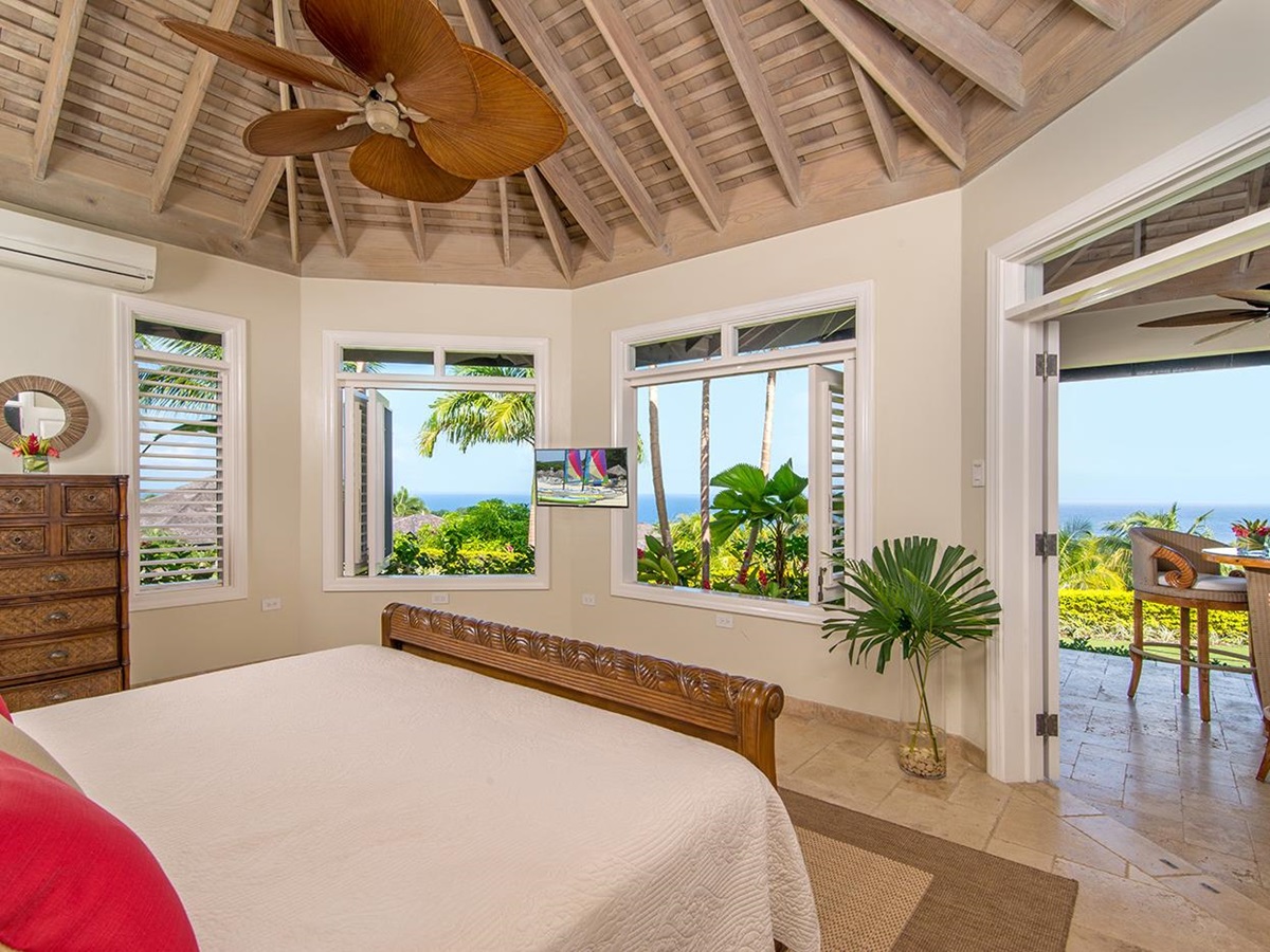 Bedroom with views at Harmony Hill in Jamaica