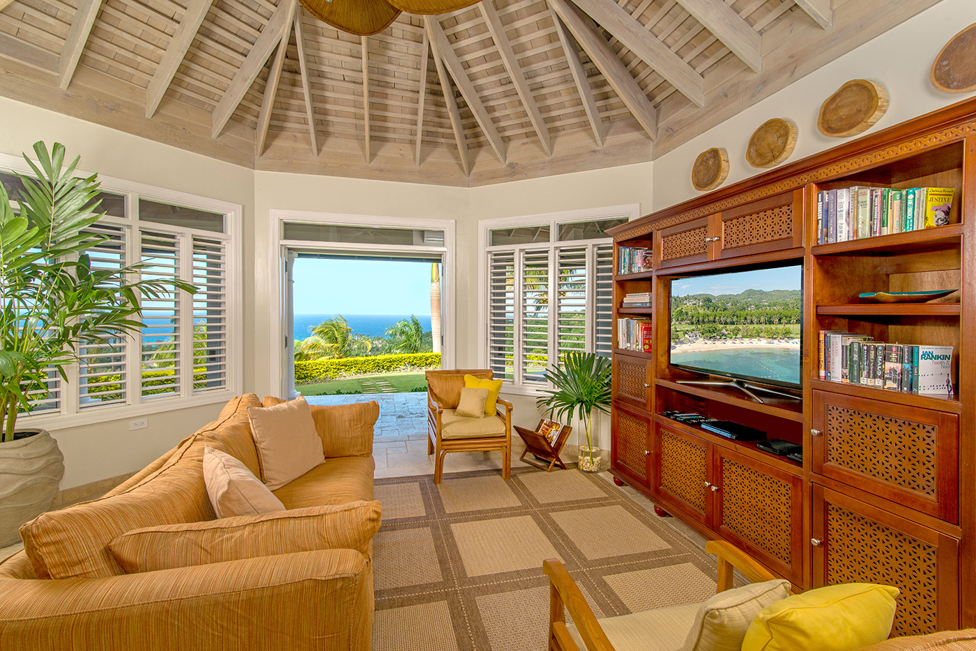The media room at Harmony Hill in Jamaica