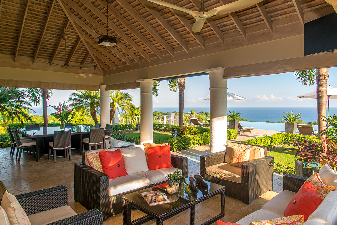 The terrace at Harmony Hill in Jamaica