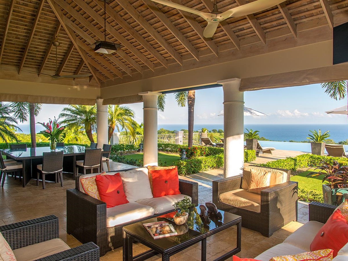 The terrace at Harmony Hill in Jamaica