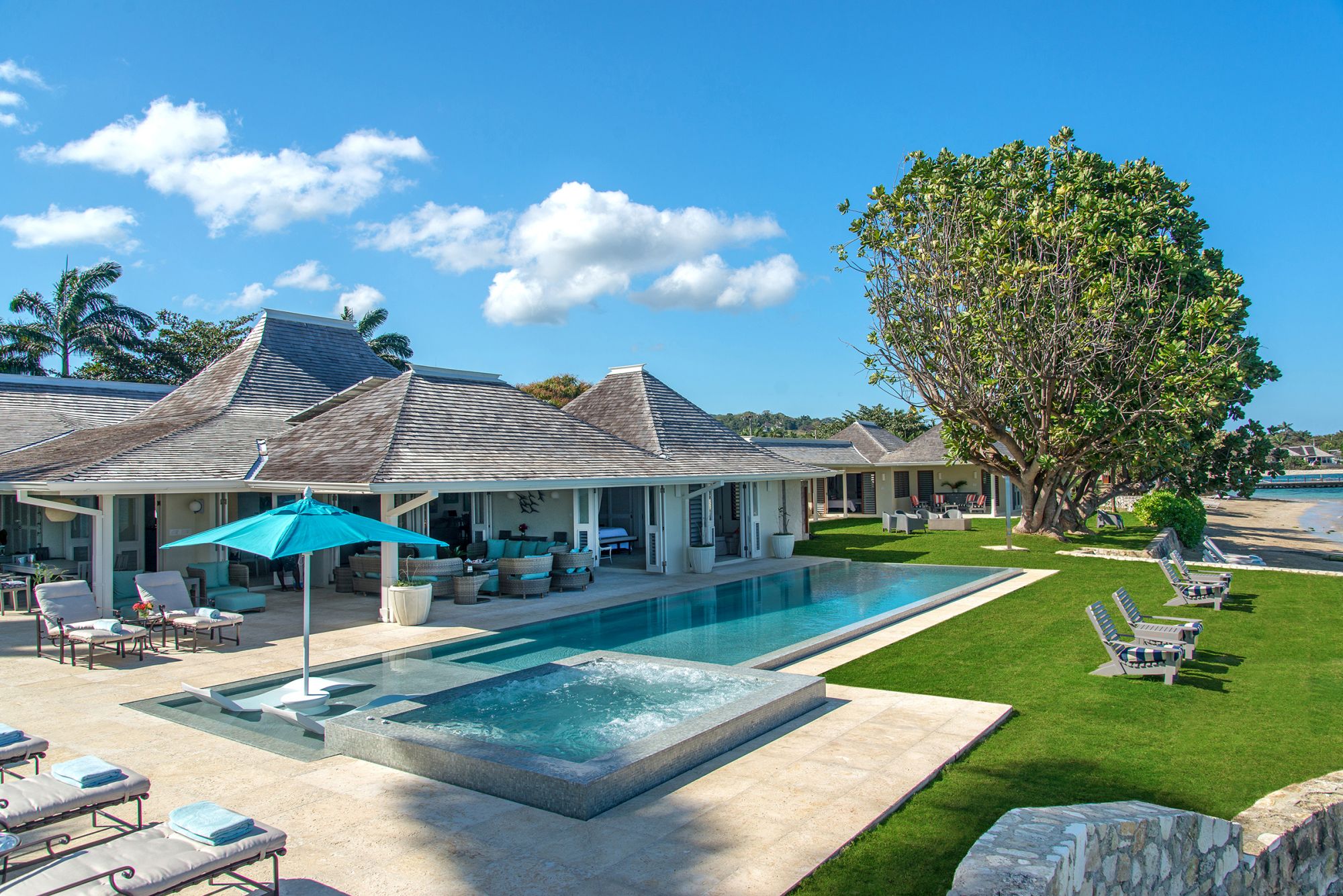 Swimming pool and exterior of Sunset, Jamaica