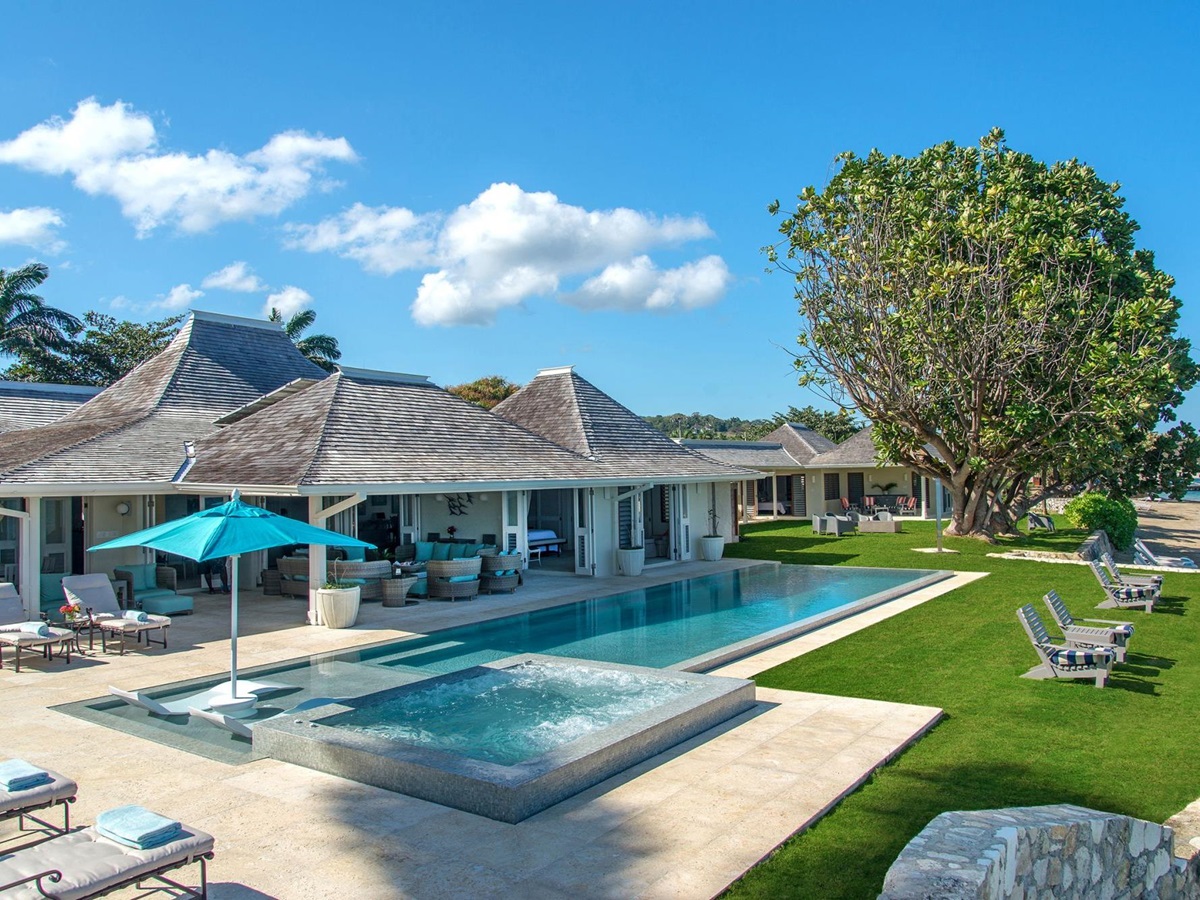 Swimming pool and exterior of Sunset, Jamaica