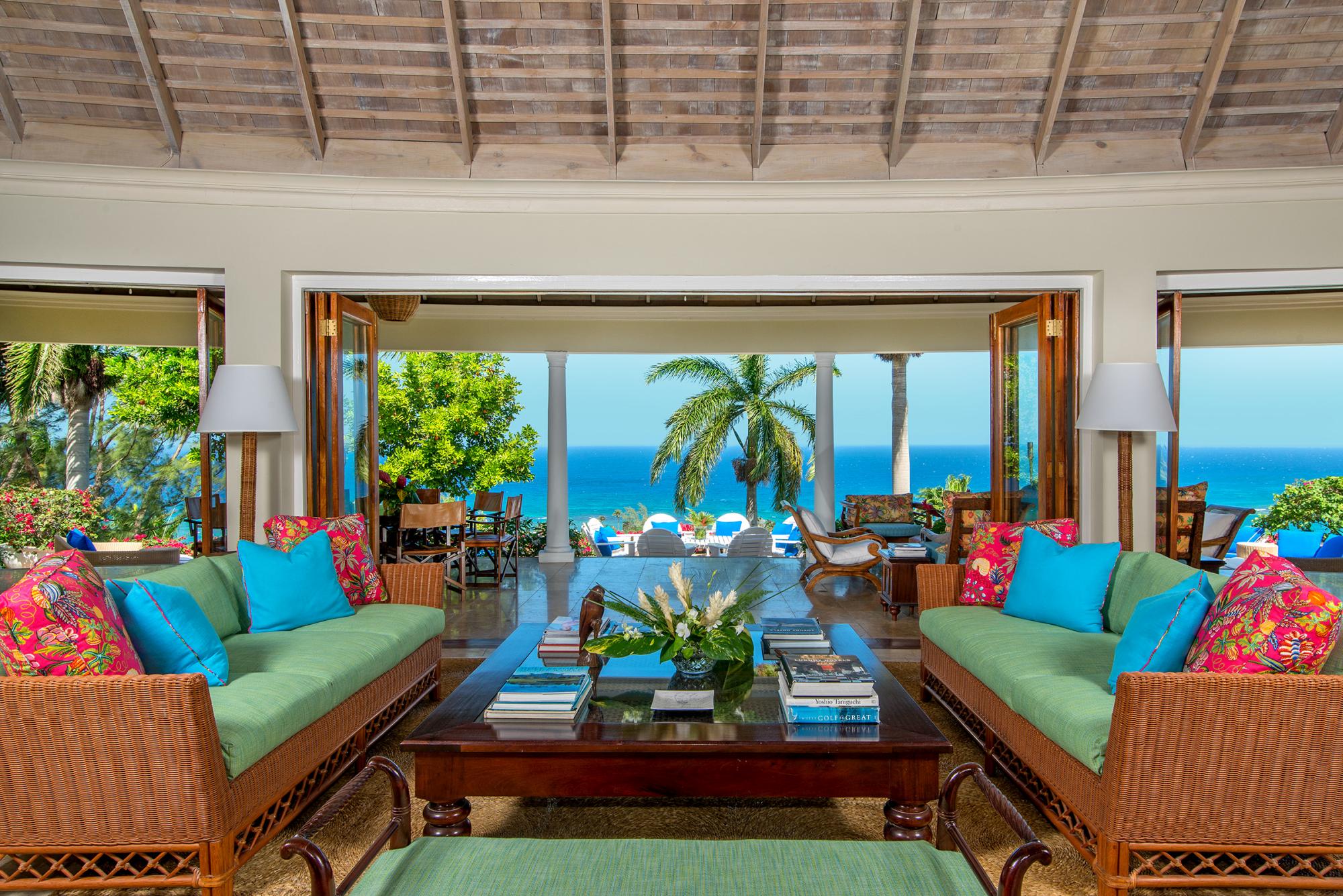living room of Villa Casuarina, Jamaica