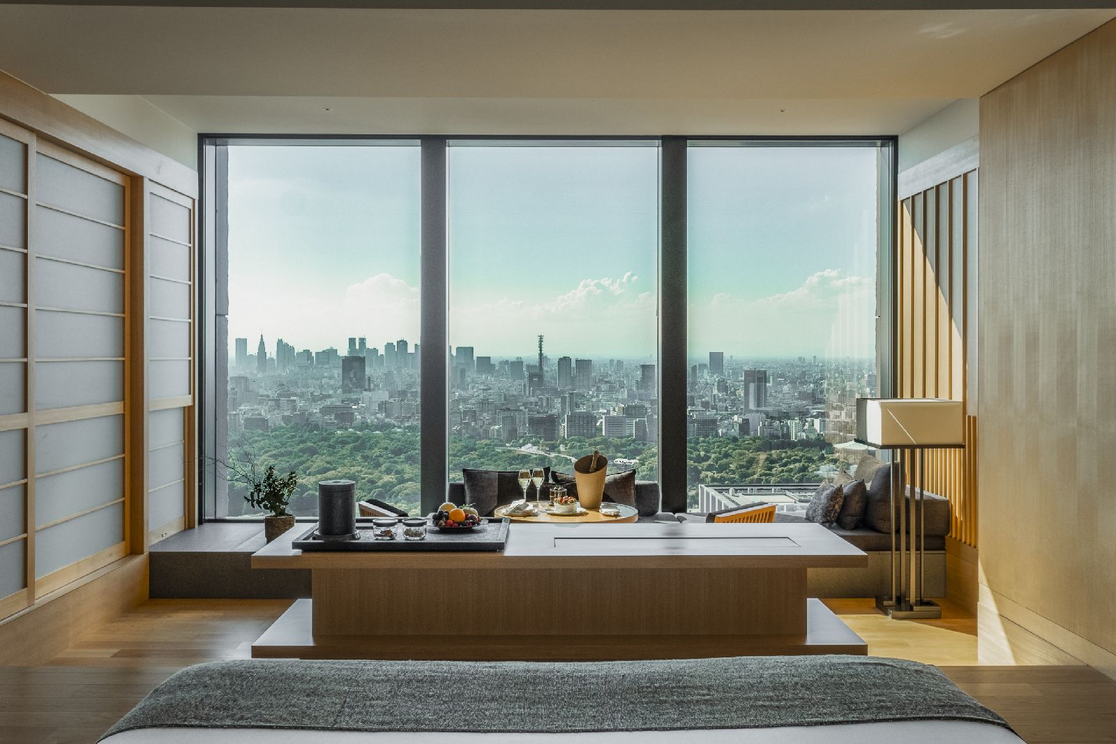 City views from a deluxe room at the Aman Tokyo