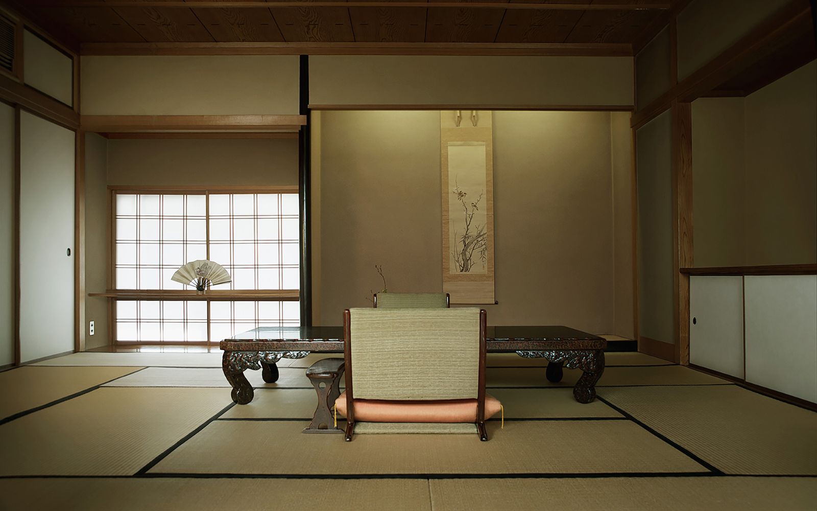 Spacious interiors of the Asada Ryokan in Kanazawa Japan