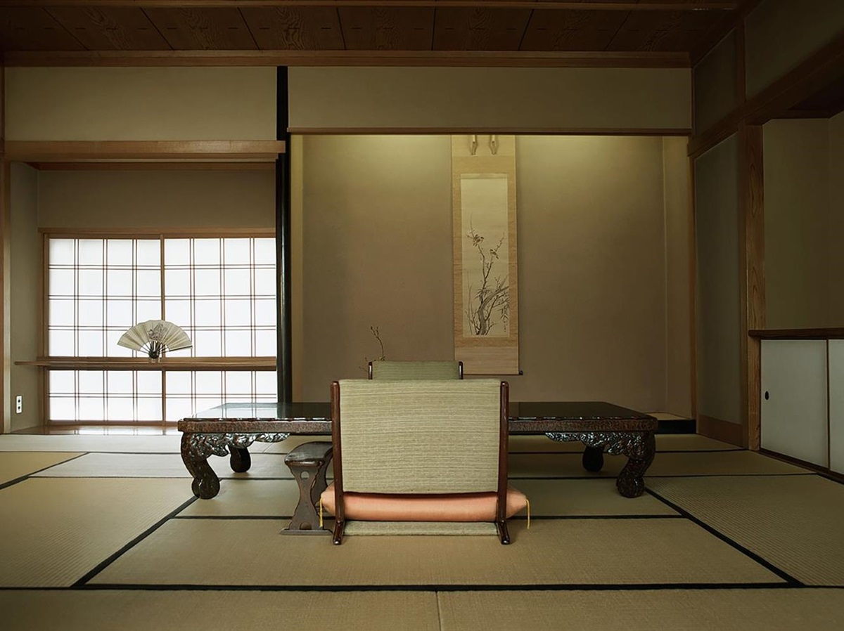 Spacious interiors of the Asada Ryokan in Kanazawa Japan