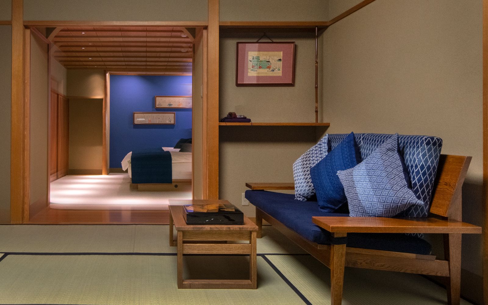 Living area of guest room at Asada Ryokan in Kanazawa Japan