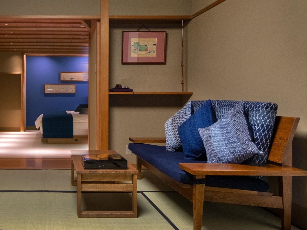 Living area of guest room at Asada Ryokan in Kanazawa Japan