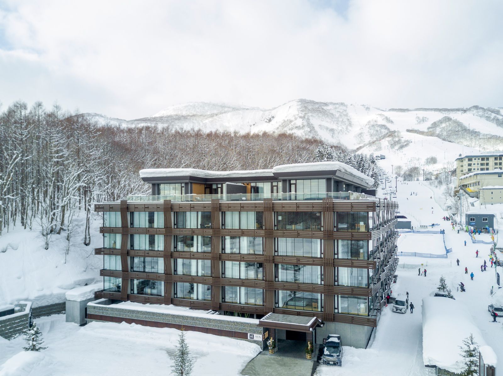 Exterior view of AYA Niseko ski hotel in Japan