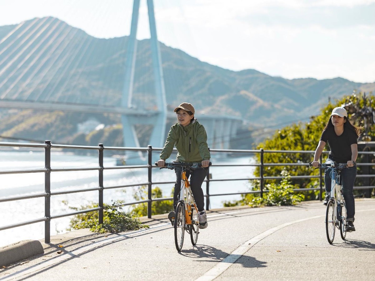 Cycling on Ikuchijima island near Azumi Setoda in the Seto Inland Sea