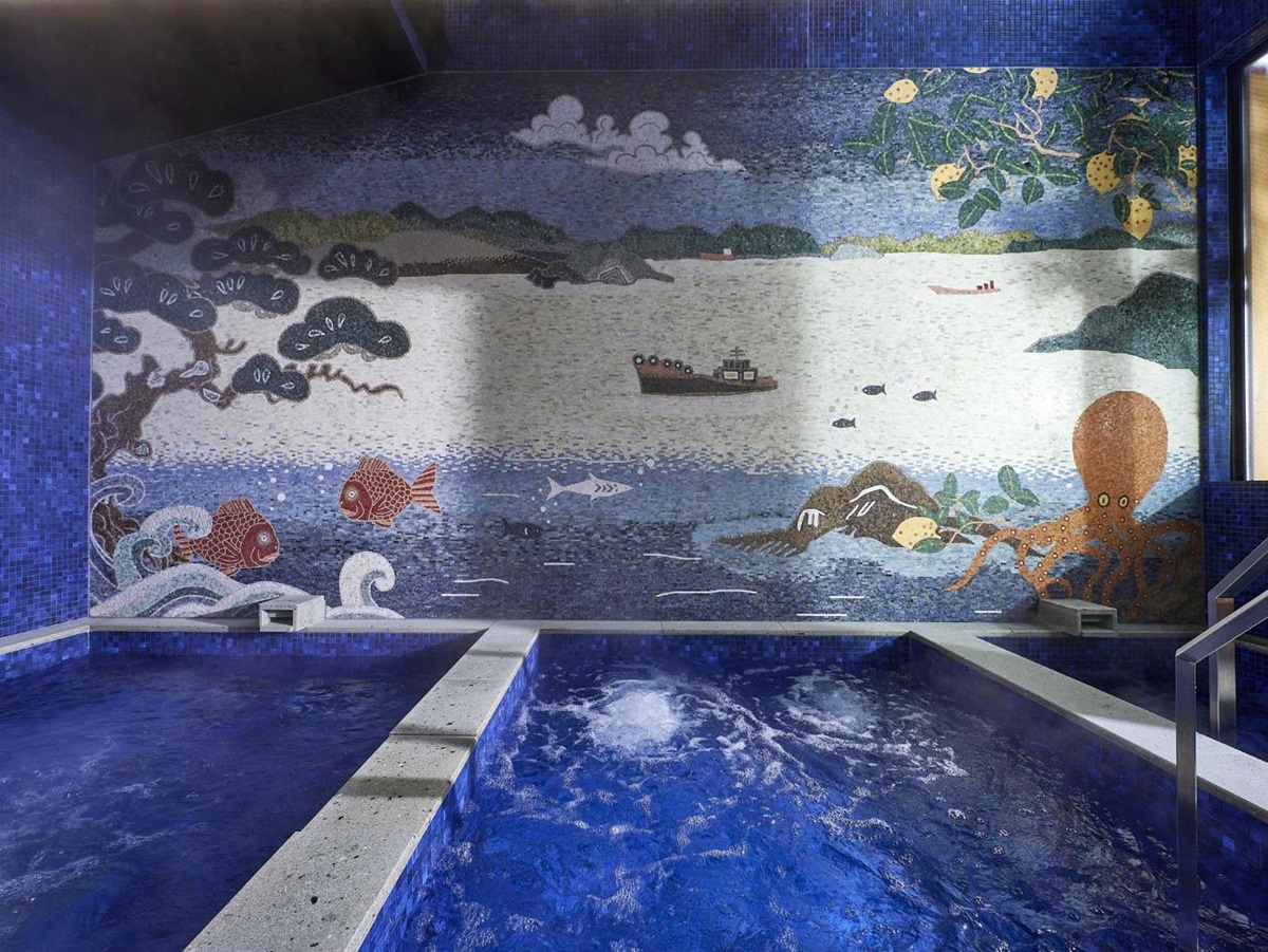 Yubune Bathing bathhouse at Azumi Setoda on Ikuchijima island in the Seto Inland Sea