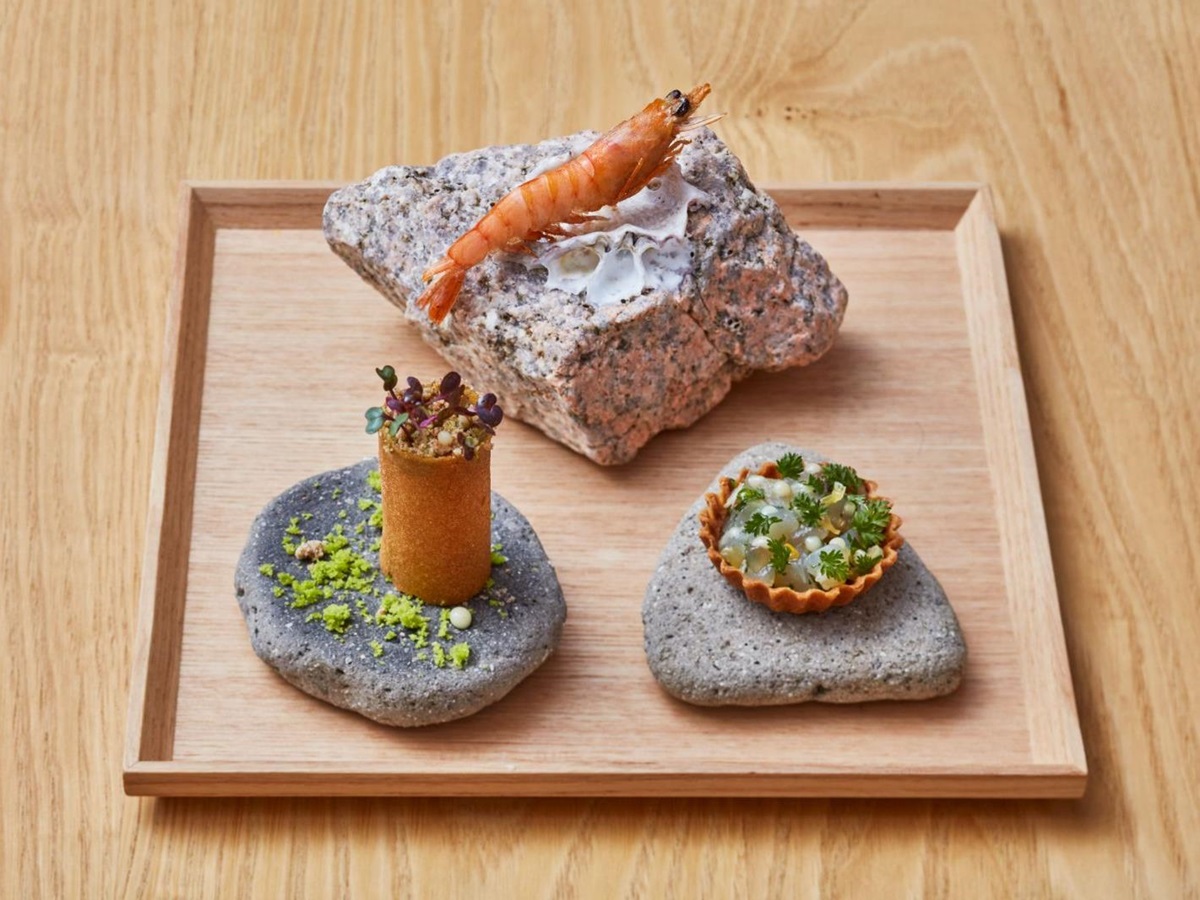 Prawn dish served at Azumi Setoda on Ikuchijima island in the Seto Inland Sea