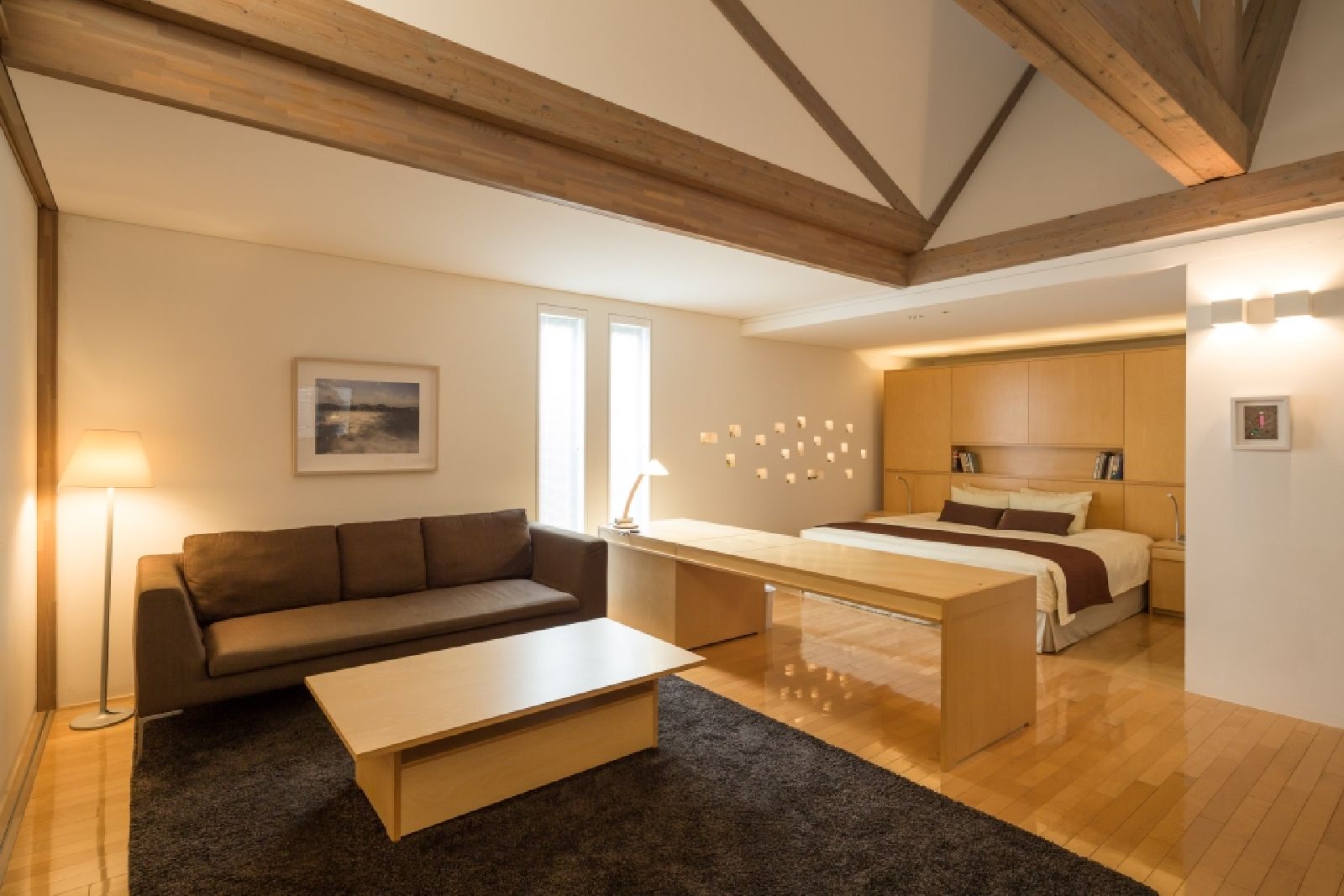 Guest room in the Beach house at Benesse House Naoshima Japan