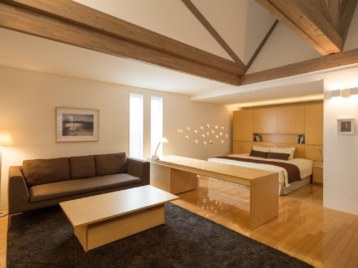 Guest room in the Beach house at Benesse House Naoshima Japan