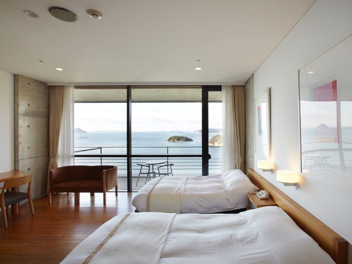 Sea view room in Museum wing at Benesse House Naoshima Japan