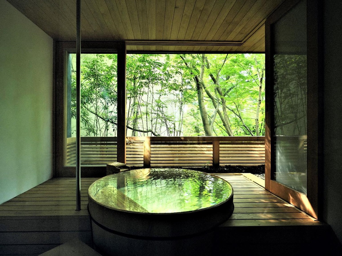Private onsen bath at Beniya Mukayu in Yamashiro Japan