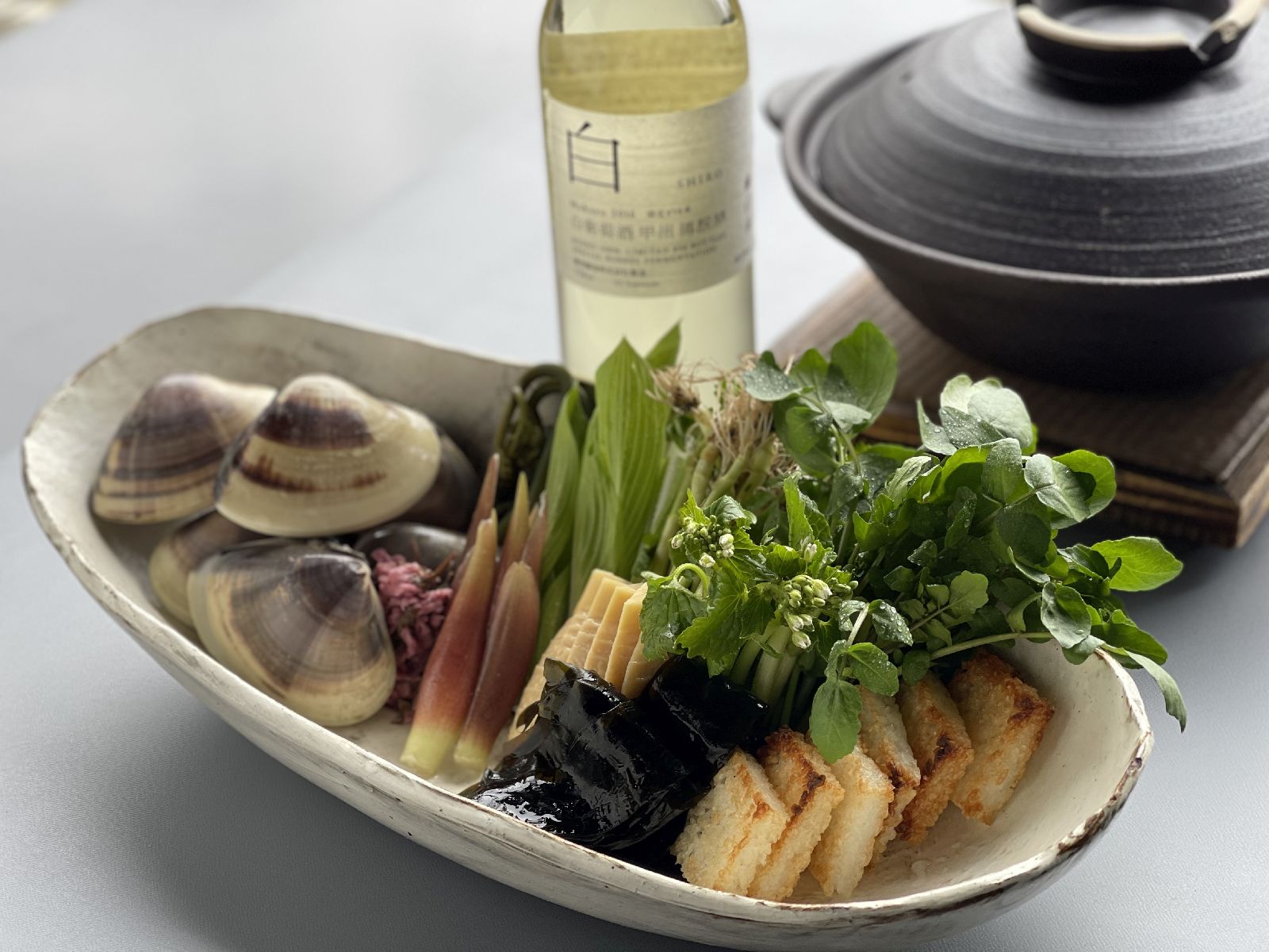 Clam dish in kaieski dinner at Beniya Mukayu ryokan in Japan