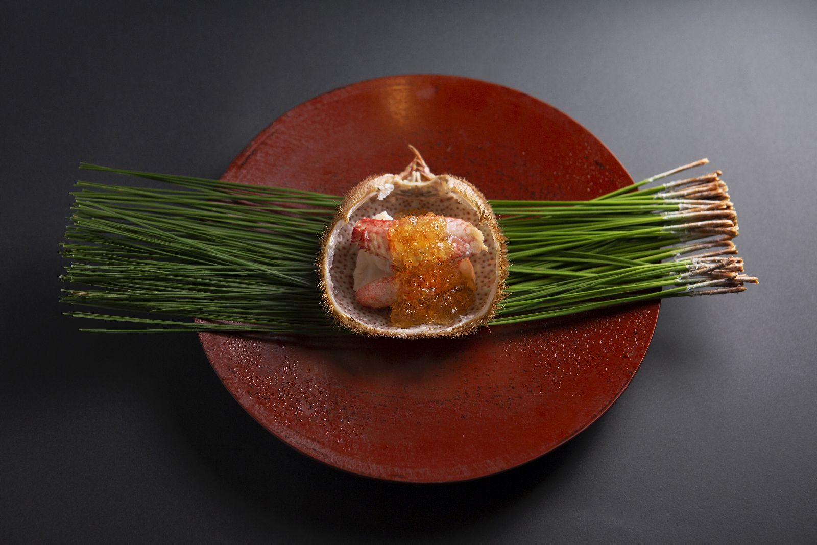 Creative crab dish in kaiseki dinner at Beniya Mukayu ryokan in Japan