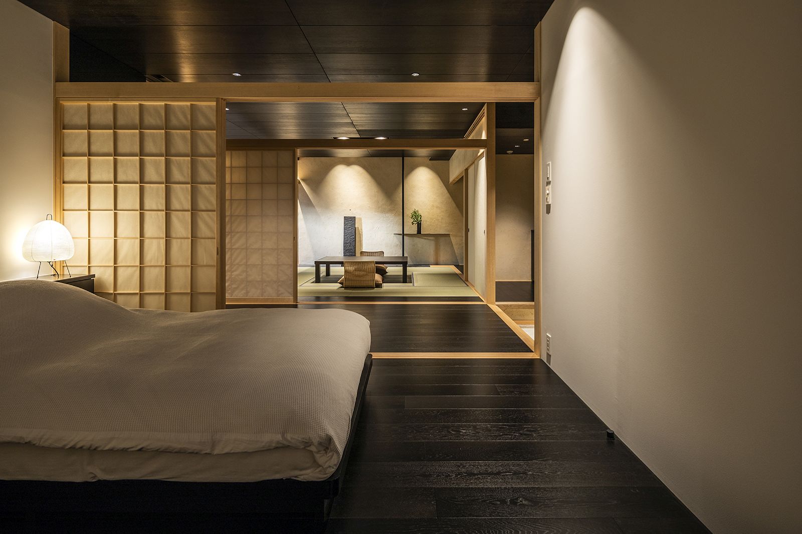 Bedroom of a suite at Beniya Mukayu ryokan in Japan