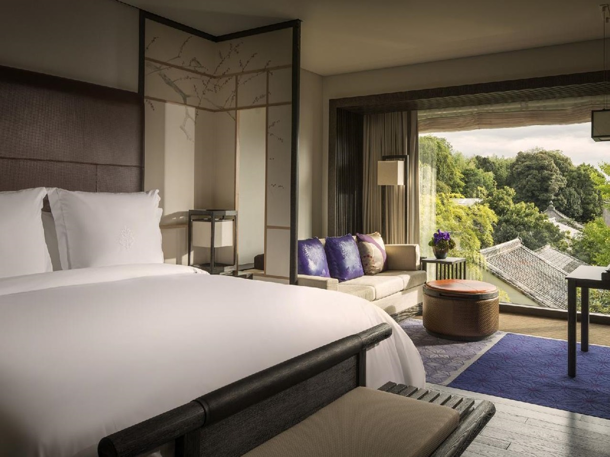 Guest room at the Four Seasons Kyoto in Japan