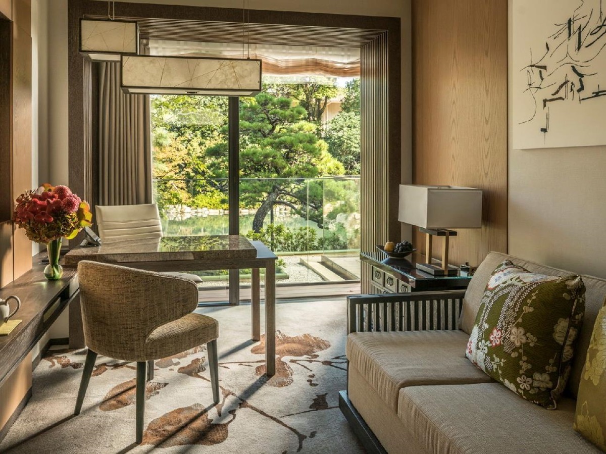 Lake views from suite at the Four Seasons Kyoto in Japan