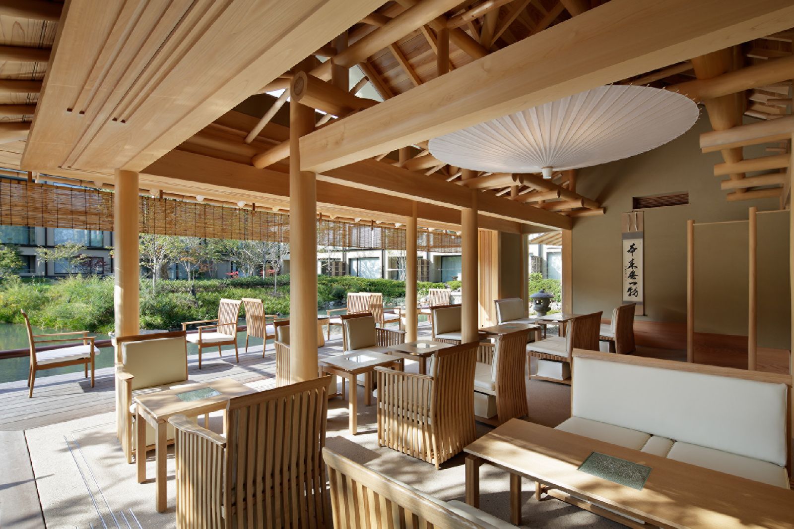 Restaurant terrace at the Four Seasons Kyoto in Japan