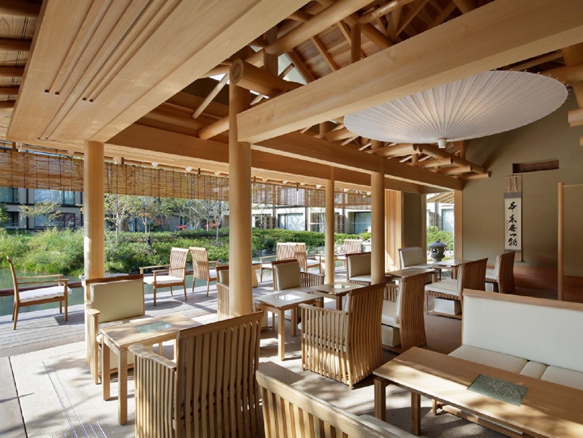 Restaurant terrace at the Four Seasons Kyoto in Japan