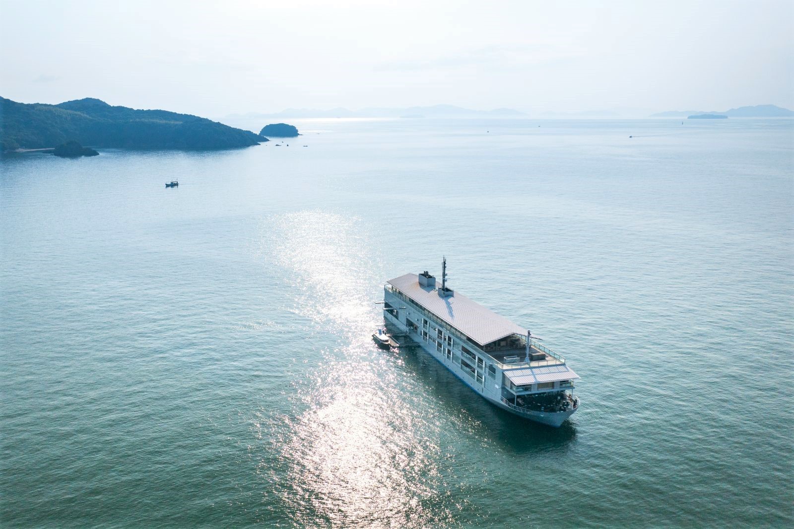 Aerial view of guntû in Japan's Seto Inland Sea