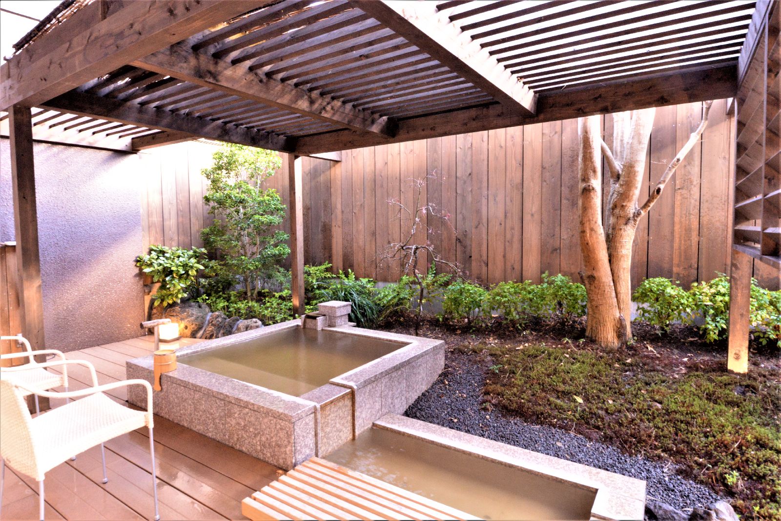 Private onsen bath at Hakone Byakudan Japan