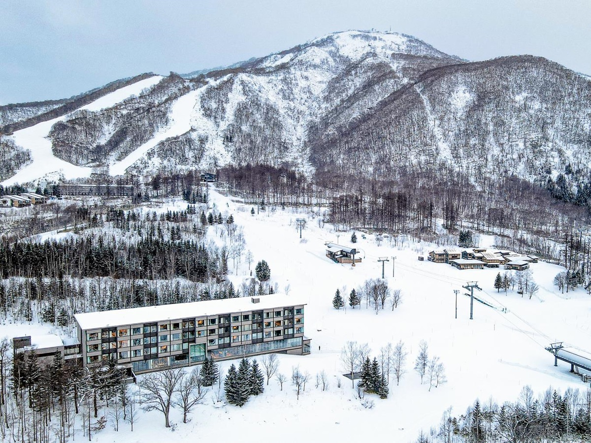 Aerial view of Higashiyama Niseko Village, A Ritz Carlton Reserve in Japan