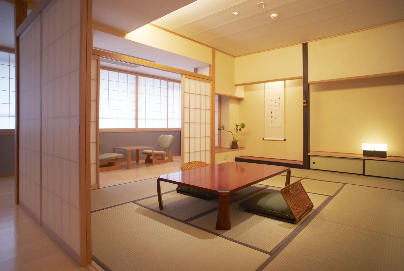 Modern interiors of Kurayado Iroha Ryokan on Miyajima Island Japan