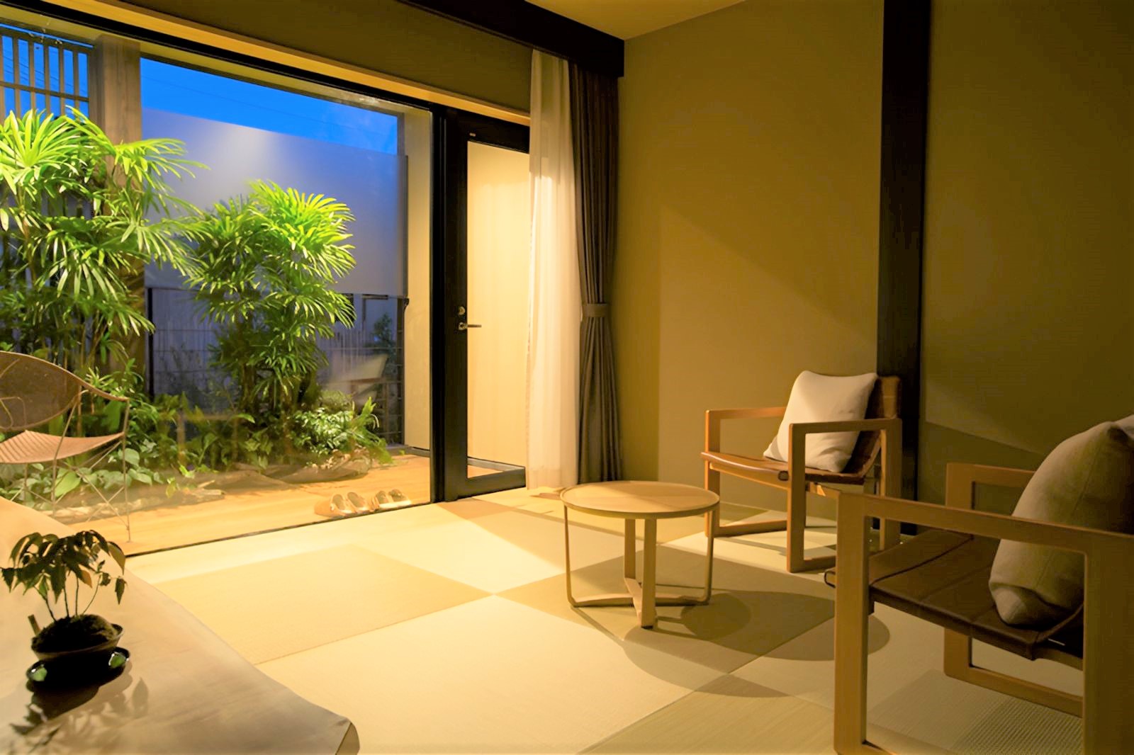 Nishi guest suite living area at Maki No Oto ryokan in Kanazawa's Higashi Chiya district in Japan
