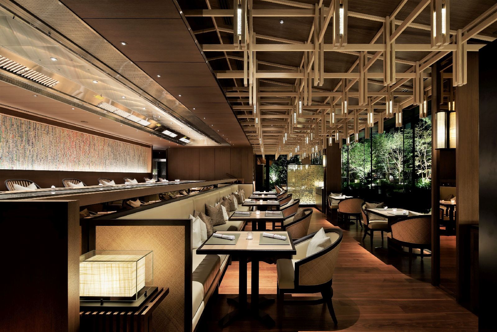 Stylish restaurant at Hotel The Mitsui Kyoto Japan