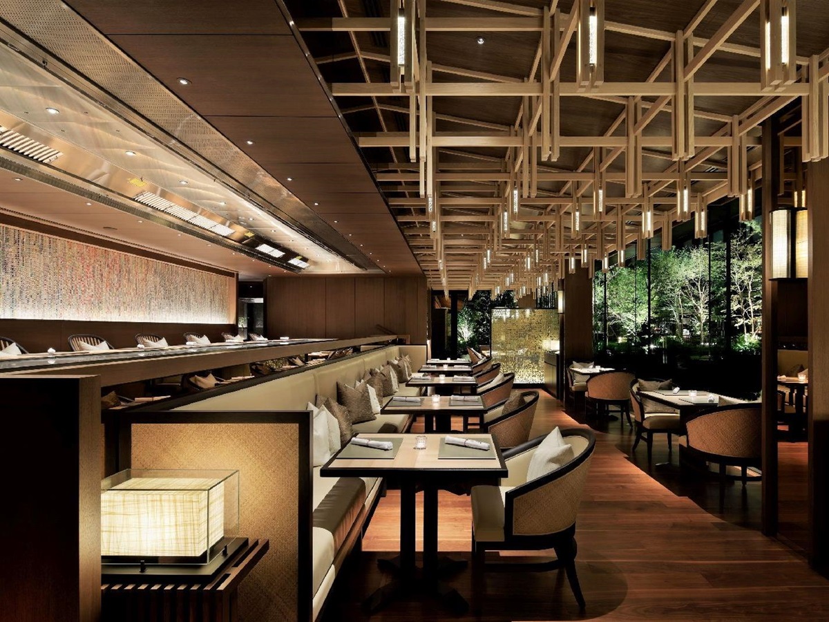 Stylish restaurant at Hotel The Mitsui Kyoto Japan