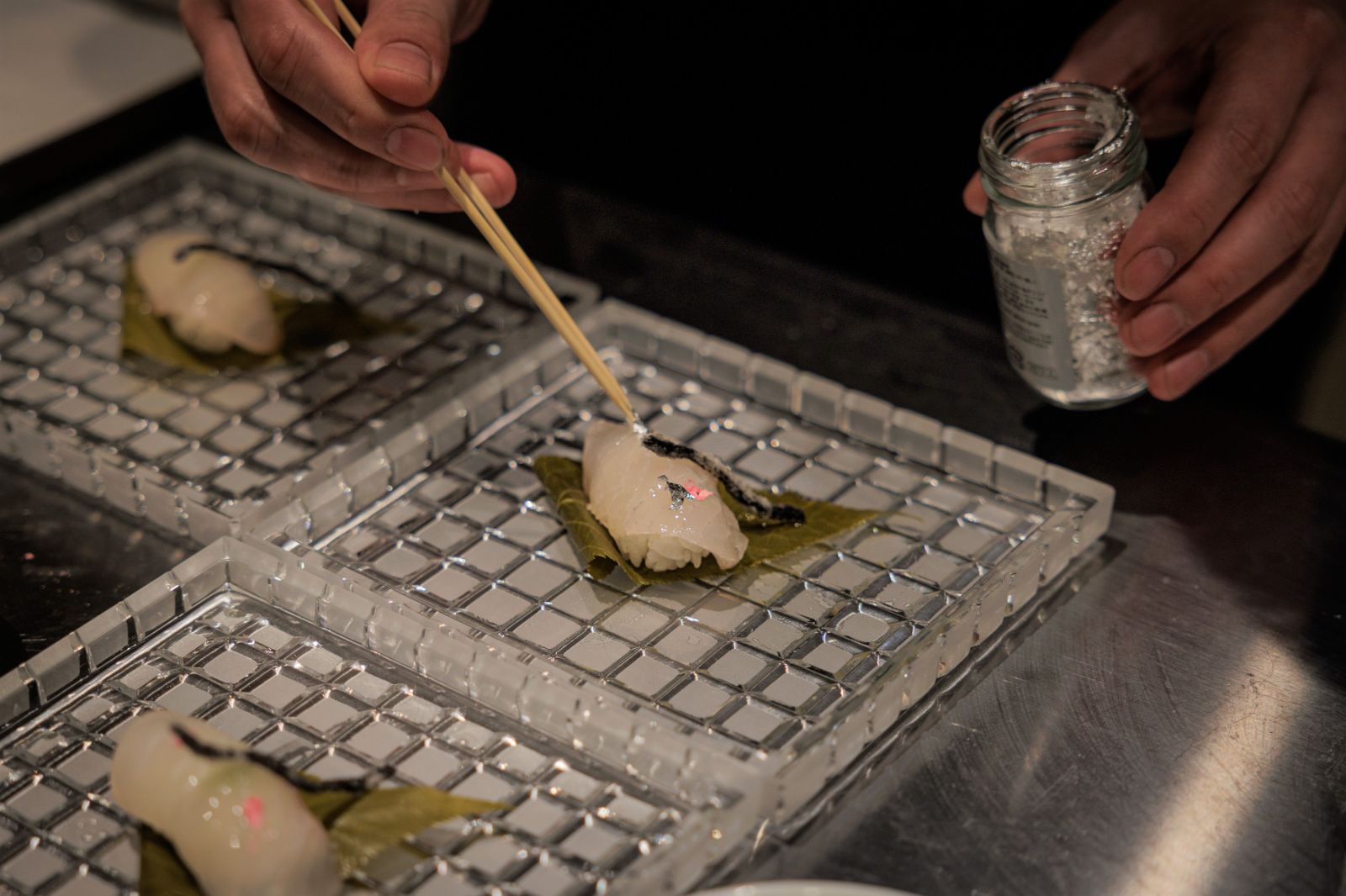 Food preperation at Naoshima Ryokan Roka in Japan