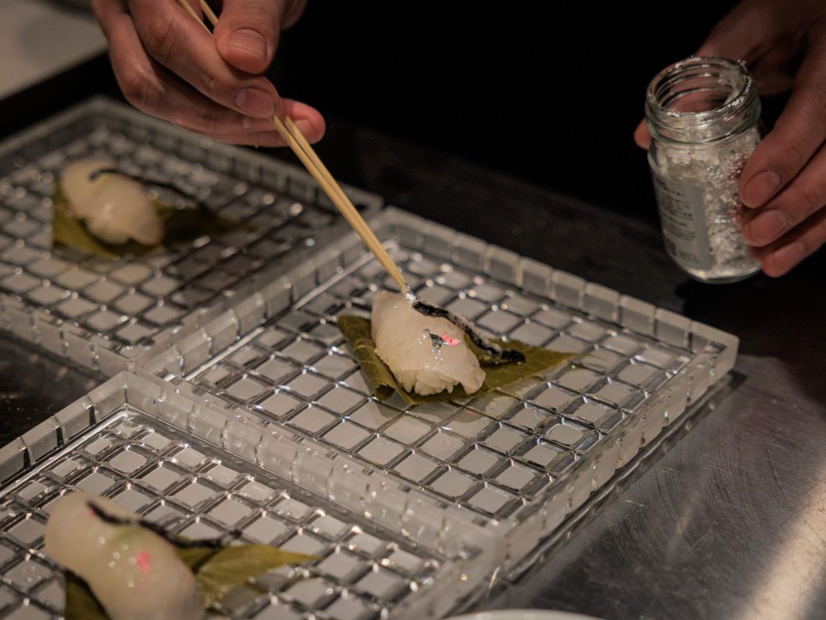 Food preperation at Naoshima Ryokan Roka in Japan