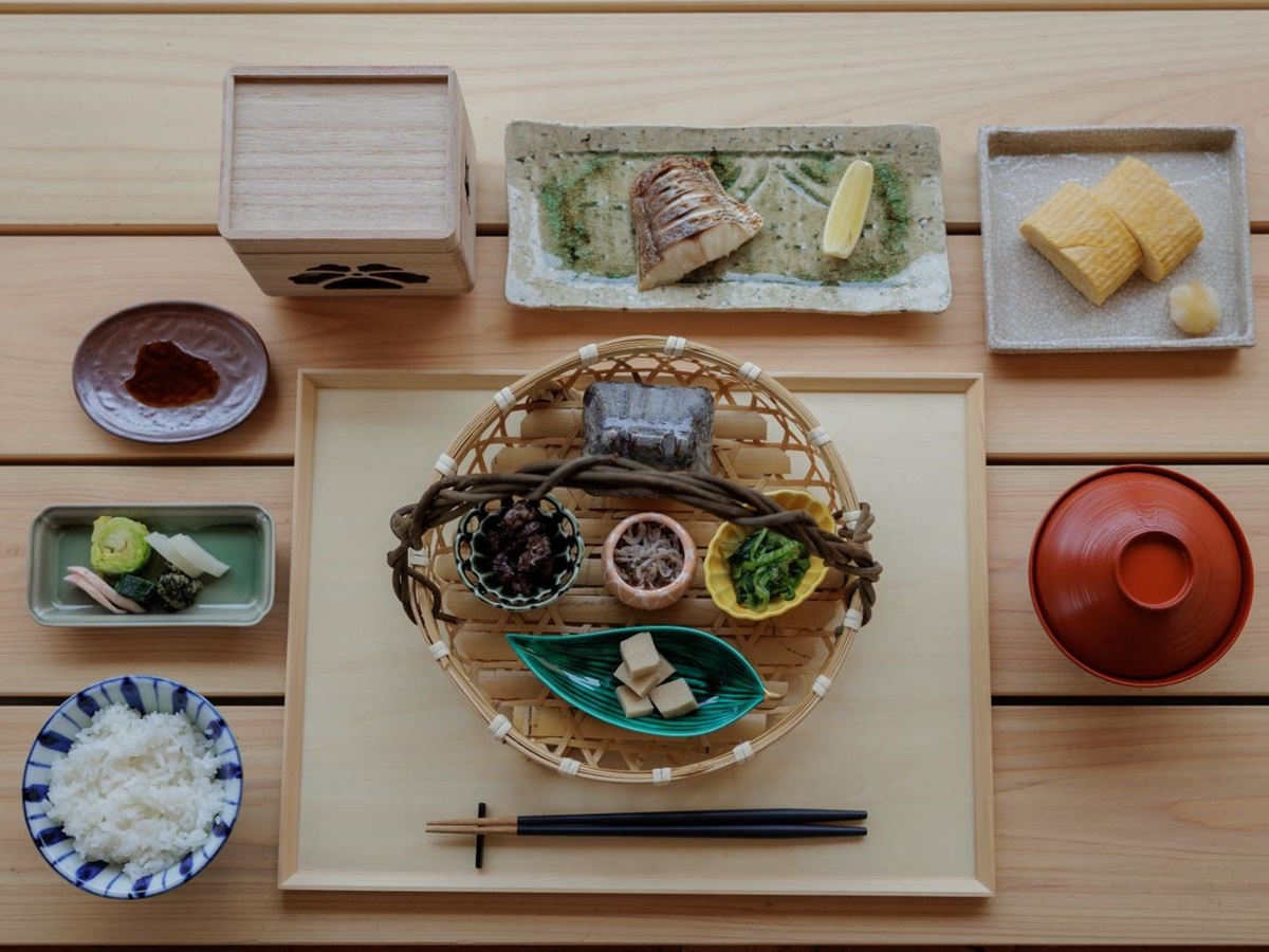 Food platter at Naoshima Ryokan Roka in Japan