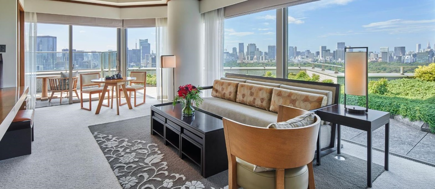 Chiyoda suite living area at Palace Hotel Tokyo