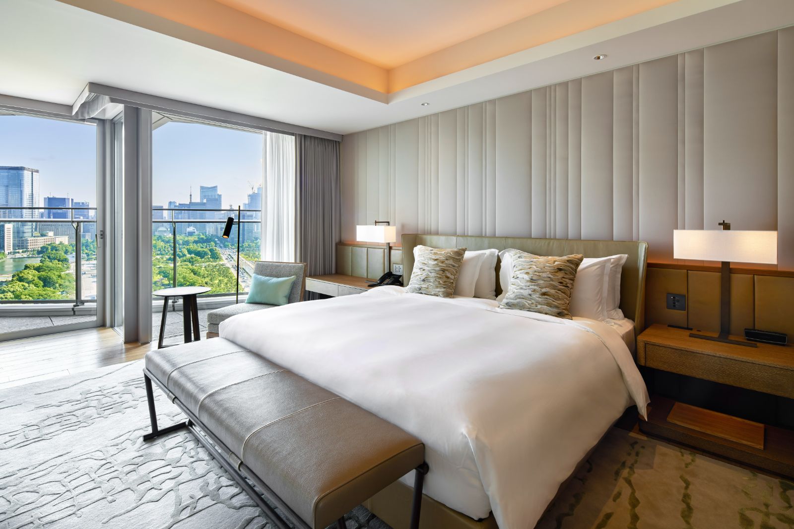 Premier Suite bedroom at the Palace Hotel Tokyo