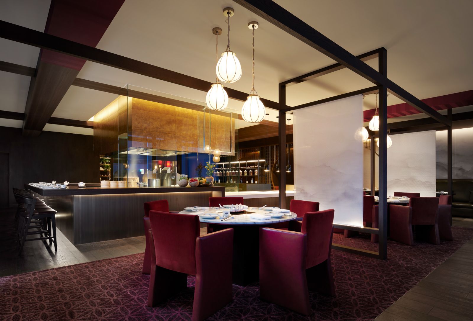 China Kitchen seating area at Park Hyatt Niseko Hanazono ski hotel in Japan