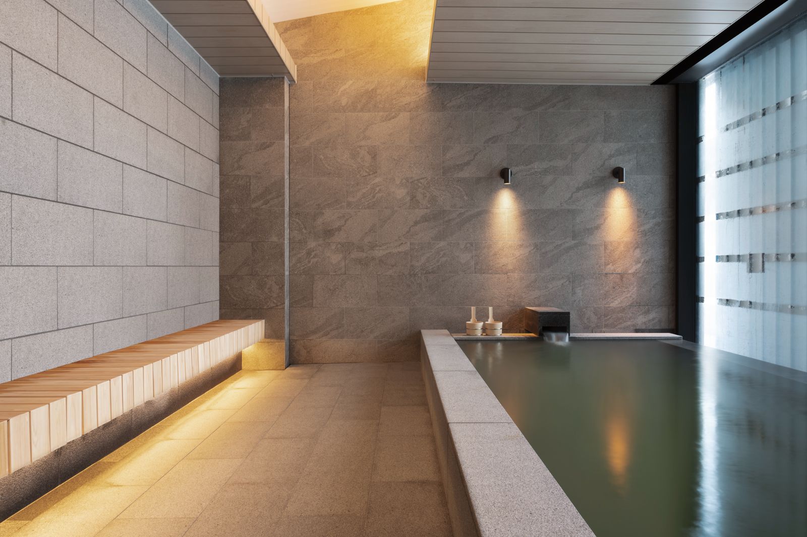 Traditional onsen at Park Hyatt Niseko Hanazono ski hotel in Japan