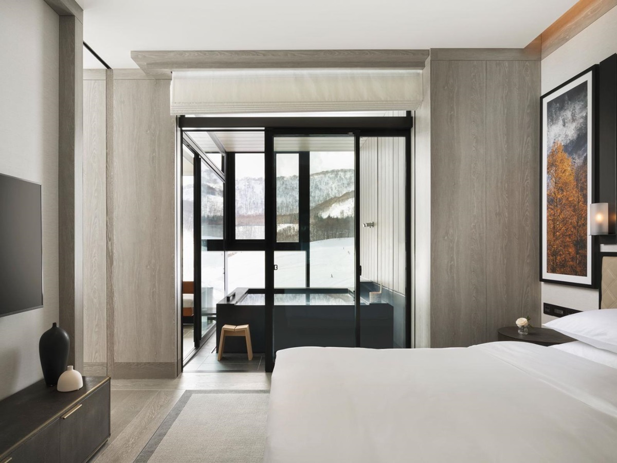 A suite with private onsen at the Park Hyatt Niseko Hanazono in Japan