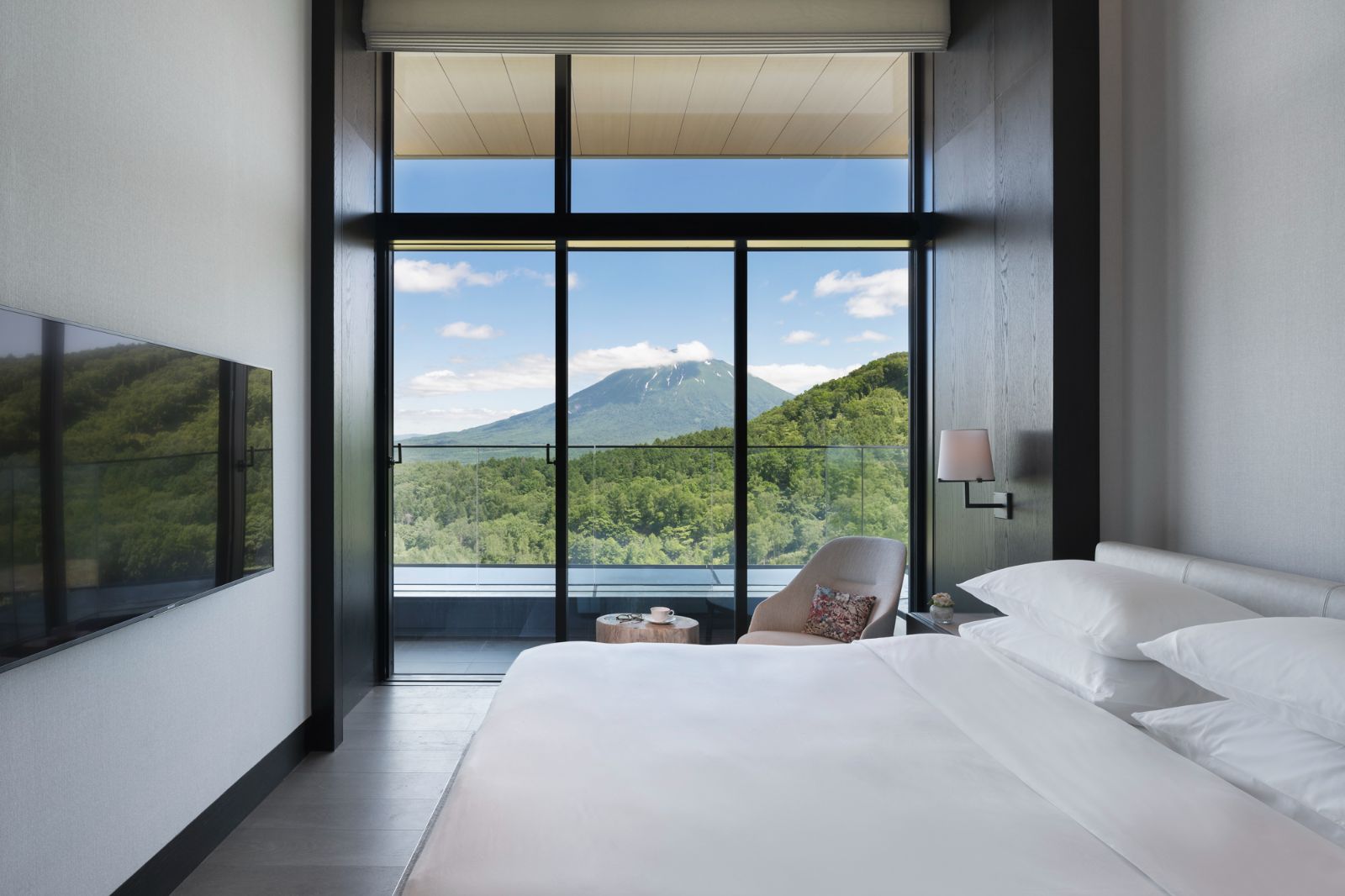 Penthouse bedroom at Park Hyatt Niseko Hanazono ski hotel in Japan