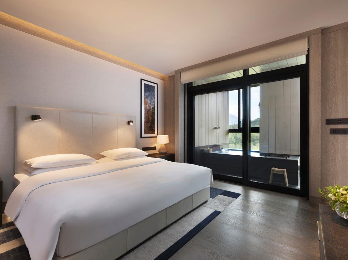 Signature Suite bedroom at Park Hyatt Niseko Hanazono ski hotel in Japan